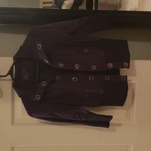 Miley Cyrus & Max Azria, Medium, Dark Purple, Snap Up Top